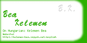 bea kelemen business card